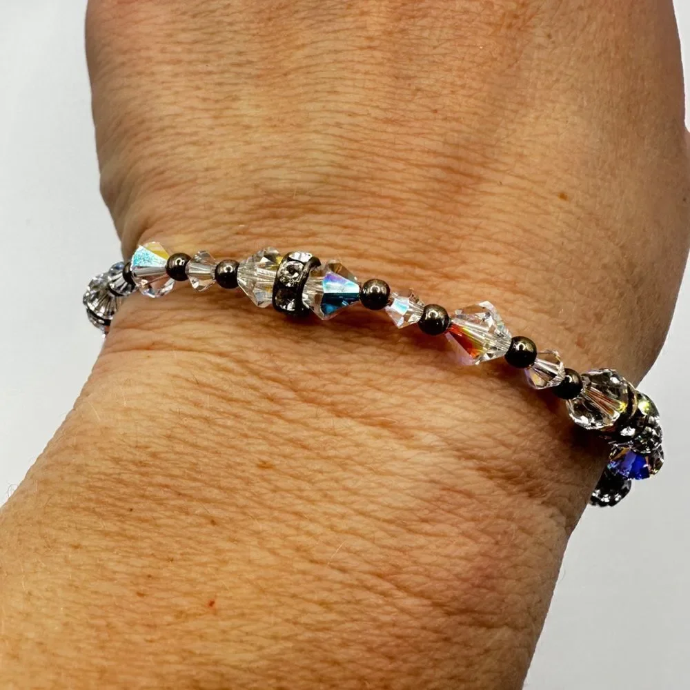 Unbelievable AB Crystal with silver tone‎ accented bracelet!